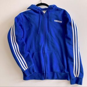 adidas bright blue hoodie, sz S